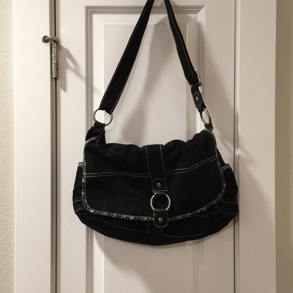 Black fabric Fossil bag